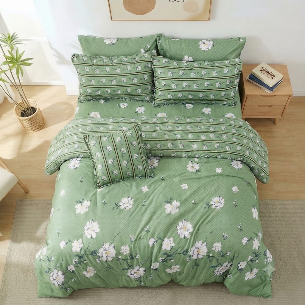 7 Pcs Quilted Comforter Set