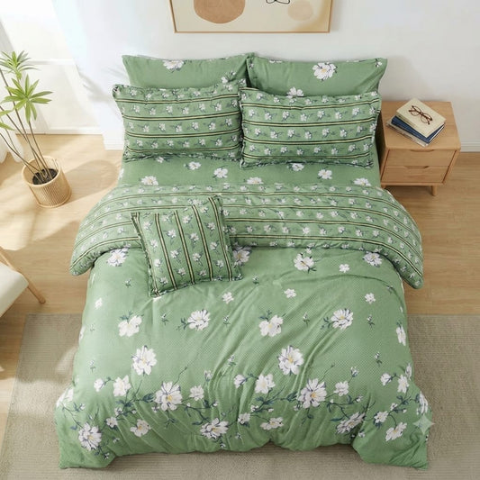 7 Pcs Quilted Comforter Set - Meadow