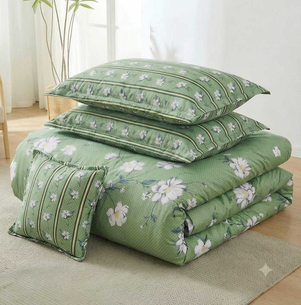 7 Pcs Quilted Comforter Set