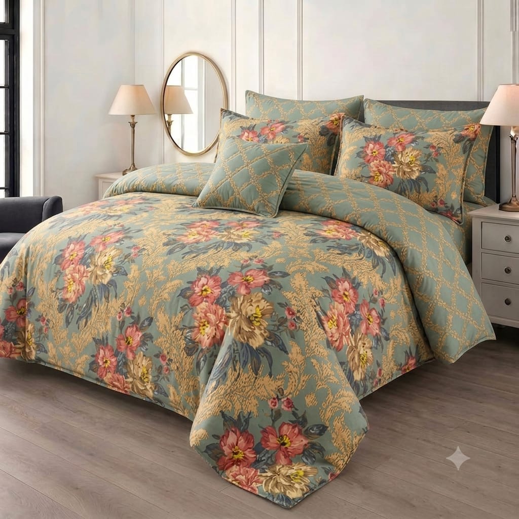 7 Pcs Quilted Comforter Set