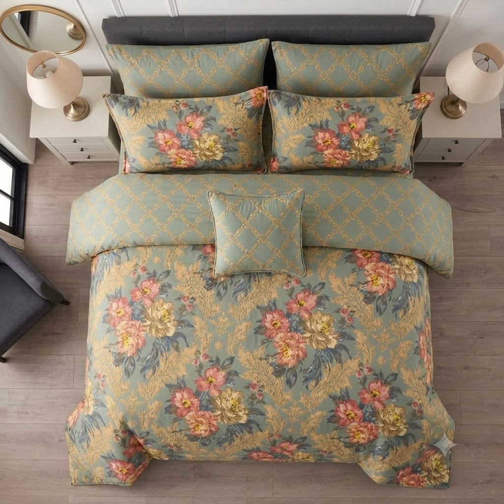 7 Pcs Quilted Comforter Set