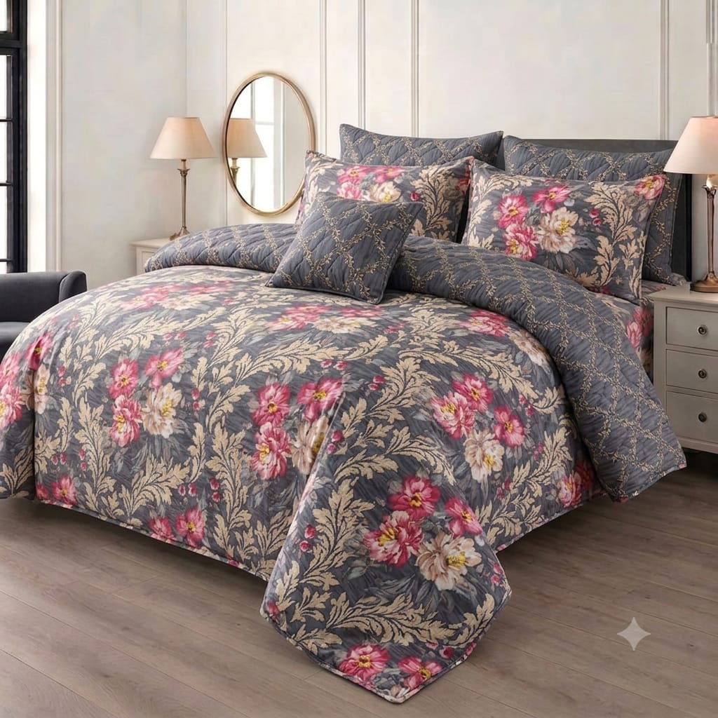 7 Pcs Quilted Comforter Set