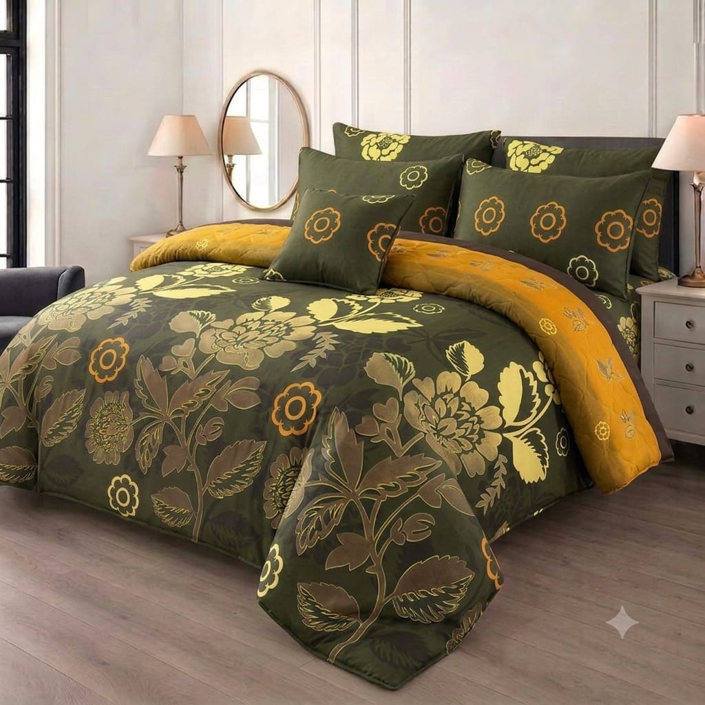 7 Pcs Quilted Comforter Set
