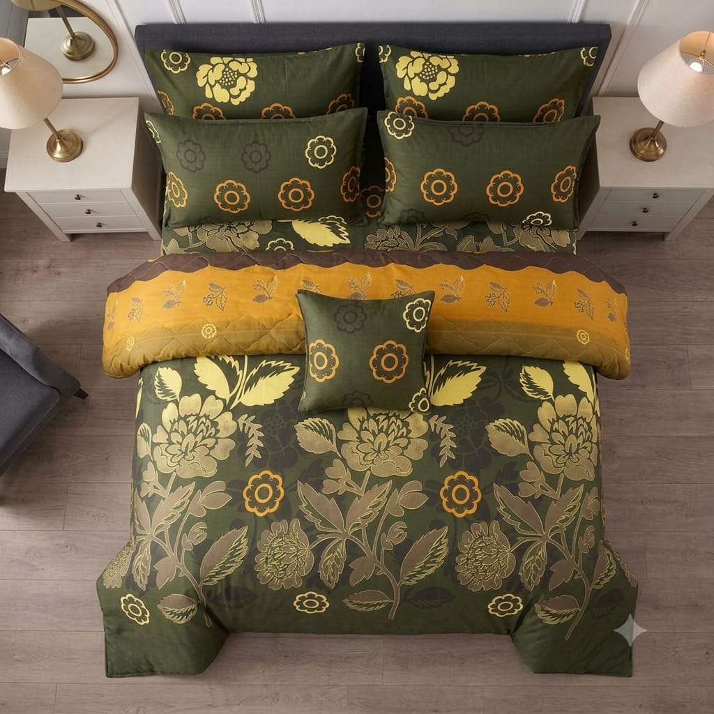 7 Pcs Quilted Comforter Set