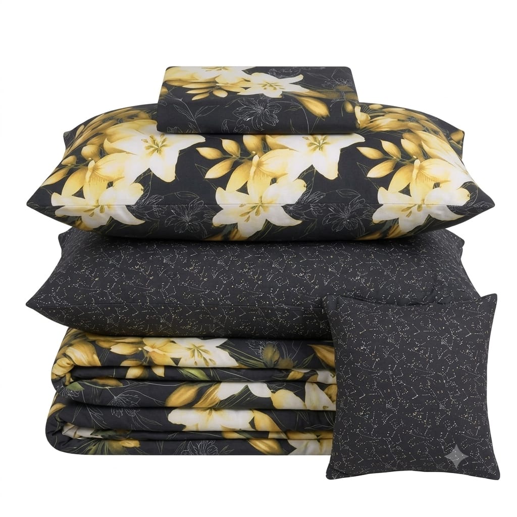 7 Pcs Quilted Comforter Set