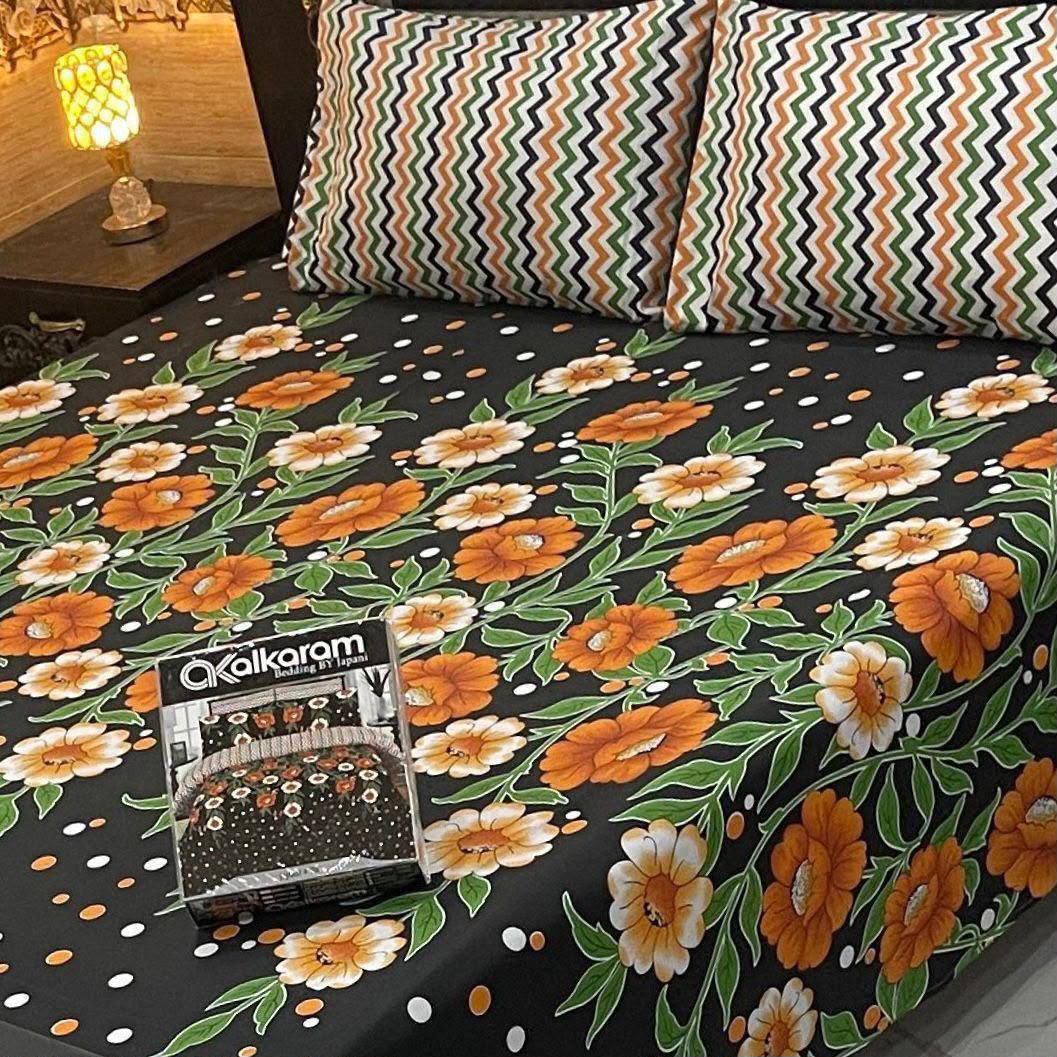 Al karam 3 Pcs Bedsheet - Buttercup