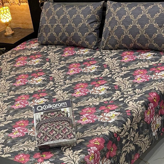 Al karam 3 Pcs Bedsheet - Elegant