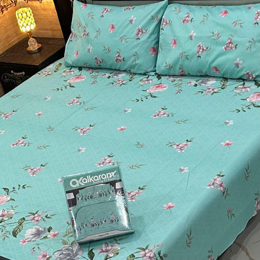Al karam 3 Pcs Bedsheet - Breeze