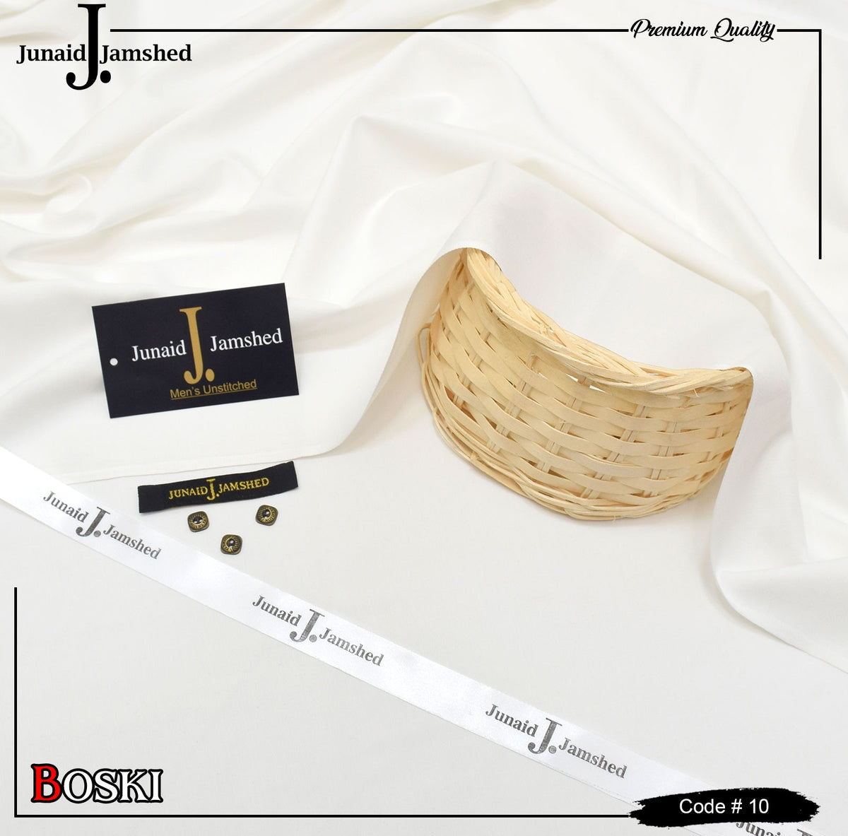J. Junaid Jamshed wash and Wear Booski - off white