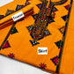 2PC CROSS STITCH EMB SUIT yellow