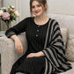 3PC Dress Multani Khaadi Sussi - Black Grey