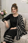 3PC Dress Multani Khaadi Sussi - Black Grey