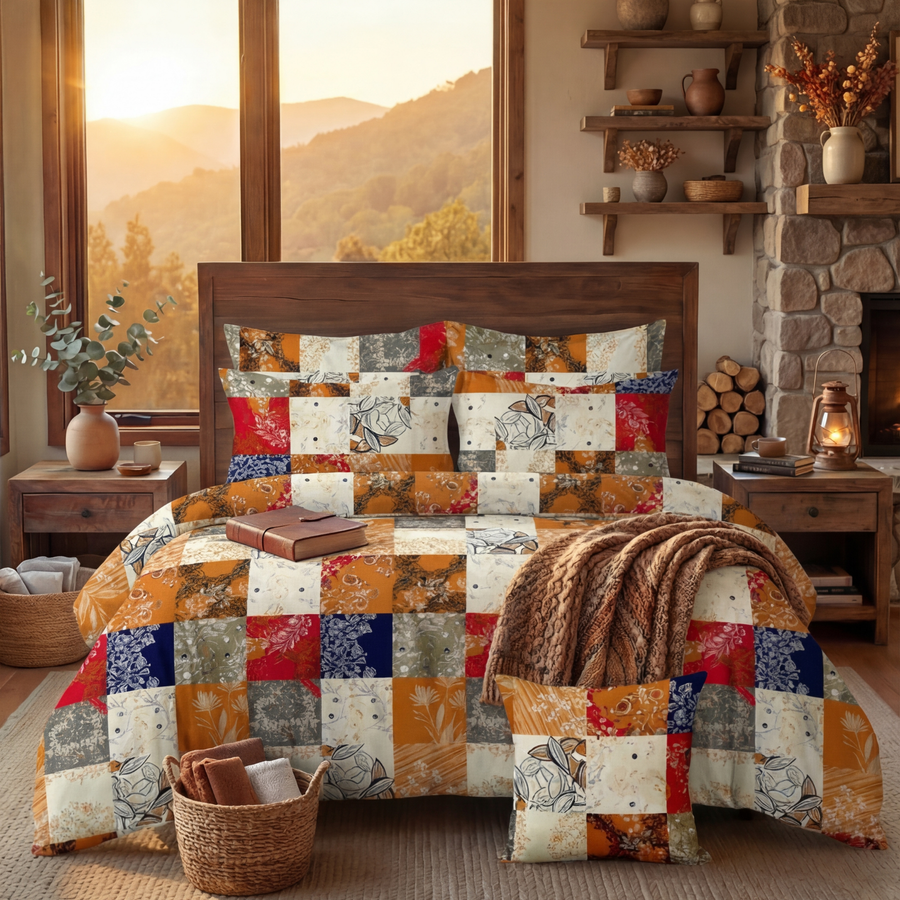 4 Pcs Quilted Comforter Set – 031