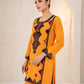 2PC CROSS STITCH EMB SUIT yellow