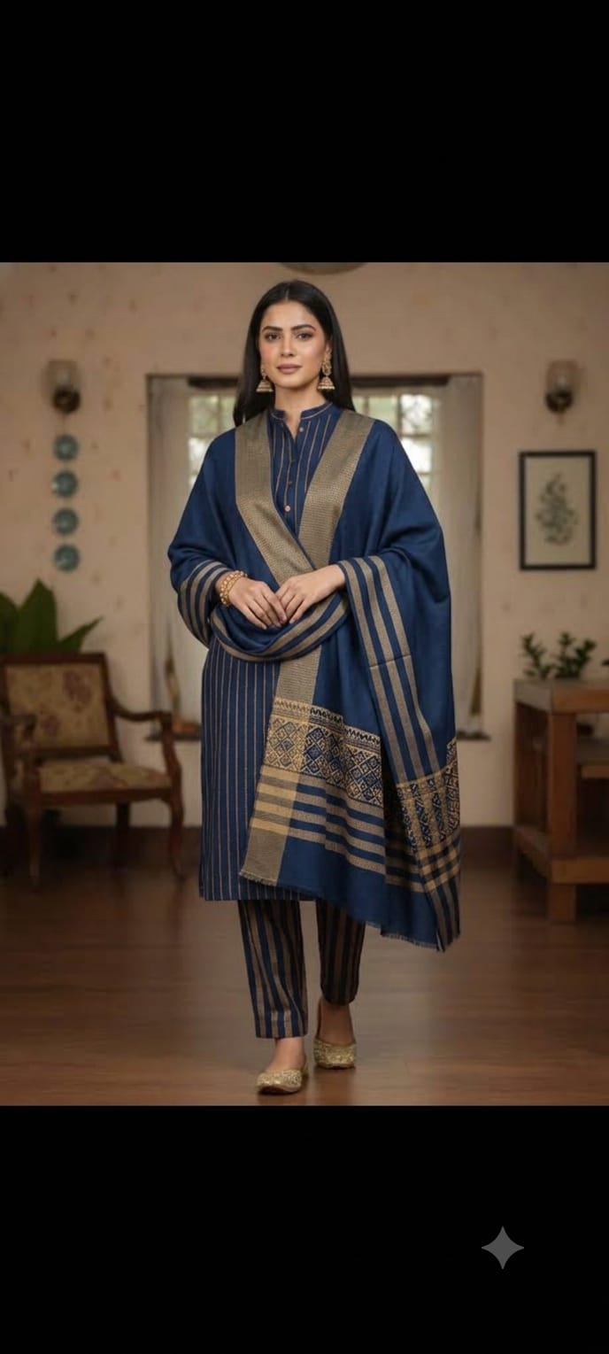 3PC Dress Multani Khaadi Sussi - Blue