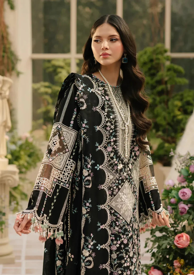 BIN_ILYAS Lawn 90/70 EMBROIDERED 3PC WITH EMBROIDERED SHAWL