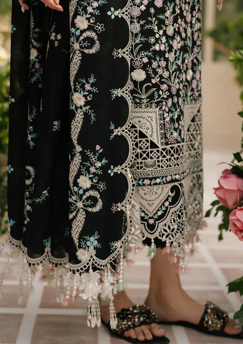 BIN_ILYAS Lawn 90/70 EMBROIDERED 3PC WITH EMBROIDERED SHAWL