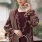 KAHF 3PC UNSTITCHED lawn 90/70 EMBROIDERED WITH EMBROIDERED SHAWL & PLAIN lawn 90/70 TROUSER