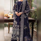 KAHF 3PC UNSTITCHED lawn 90/70 EMBROIDERED WITH EMBROIDERED SHAWL & PLAIN lawn 90/70 TROUSER