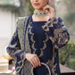 KAHF 3PC UNSTITCHED lawn 90/70 EMBROIDERED WITH EMBROIDERED SHAWL & PLAIN lawn 90/70 TROUSER