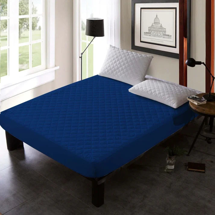Cotton Quilted Waterproof Mattress Cover | Black Color | for Kids Adults, Washable Hypoallergenic Mattresses cover Fit Up To 6-12 inch Deep Pocket Queen & King Size